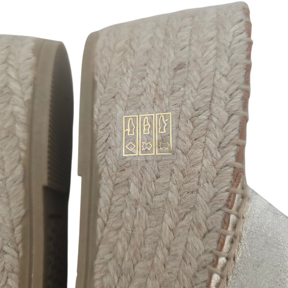 Toni Pons Ivonne Espadrille Platform Wedge Slide Sandals Platinum Gold EU 39/8.5 - Picture 6 of 9